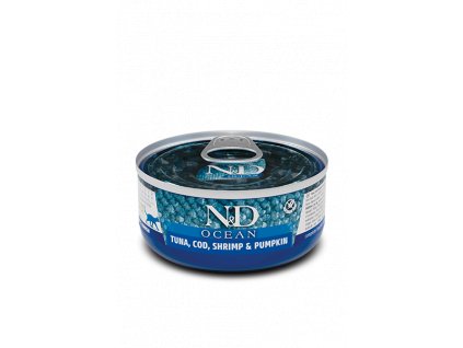 N&D CAT OCEAN Kitten Tuna & Cod & Shrimp & Pumpkin 70g
