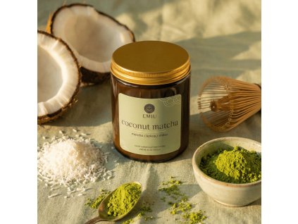 1 svicka ve skle coconut matcha