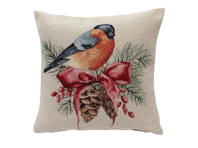 Gobelínový vánoční povlak ptáček hýl obecný