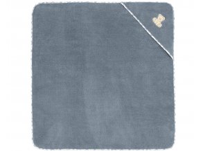 TEDDY - osuška s kapucou (dusty blue)