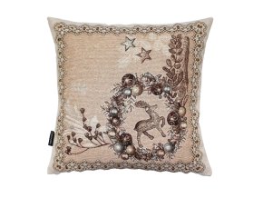 Gobelínový vánoční povlak zlatý věnec