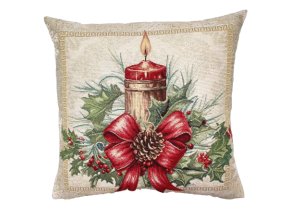 Gobelínový vánoční povlak zlatý svícen