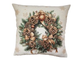 Gobelínový vánoční povlak elegantní přírodní věnec