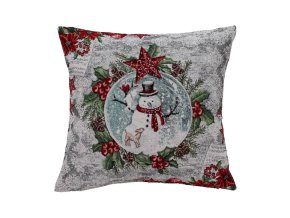Gobelínový povlak sněhulák s vánoční ozdobou