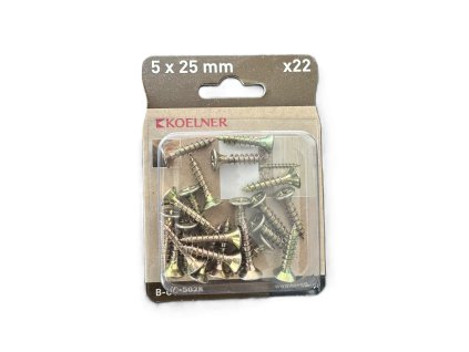 Skrutka UC 5x25 mm univerzálna skrutka do dreva zapustená hlava bal.22 ks