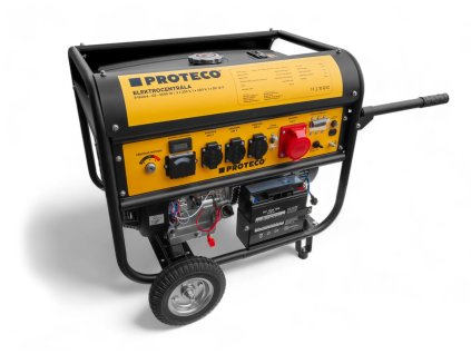 Elektrocentrála 3-fázová 5500/3300 W s podvozkom a madlami (230V/400V/12V)