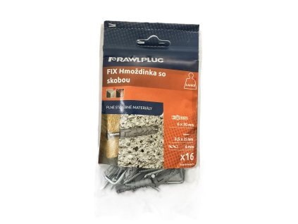 Hmoždinka nylon+limec 6x30mm, skrutka 5x65mm R-S8-FIX-N-06K/16 ks