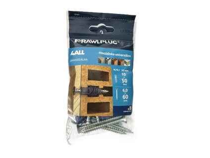Hmoždinka univerzálna nylon 10x50mm skrutka 6x60 mm R-S8-4ALL-10+/8 ks