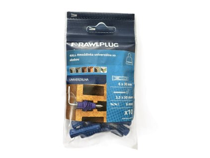 Hmoždinka univerzálna nylon 6x30mm s hákom R-S8-4ALL-06K/10 ks