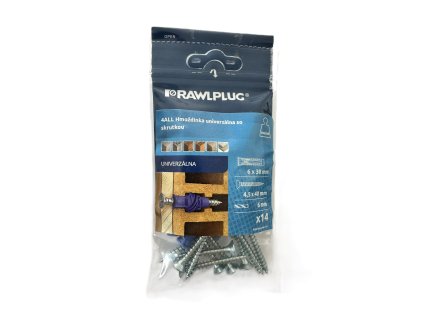 Hmoždinka univerzálna nylon 6x30mm skrutka 4,5x40 mm R-S8-4ALL-06+/14 ks