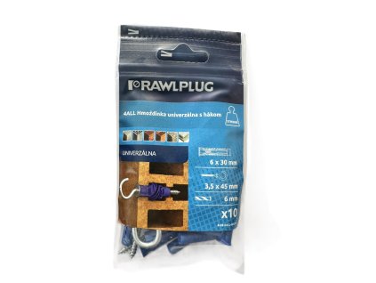 Hmoždinka univerzálna nylon 6x30mm so stropným hákom R-S8-4ALL-06S/10 ks