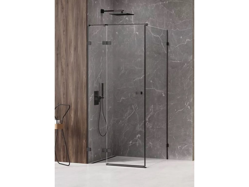 Sprchový kout Avexa Black 90x120 cm levý s pevným dílem