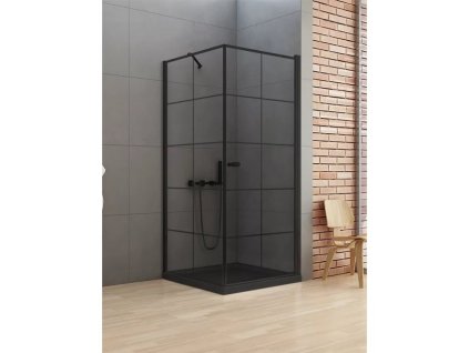 7692 sprchovy kout new soleo black 90x90 cm levy s ozdobnymi profily