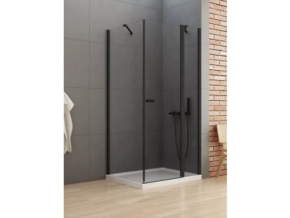 Sprchový kout New Soleo Black 90x110 cm s pevným dílem
