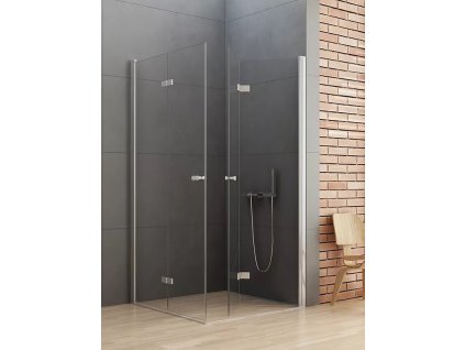 Sprchový kout New Soleo Chrom 80x100 cm rohový vstup, zalamovací dveře