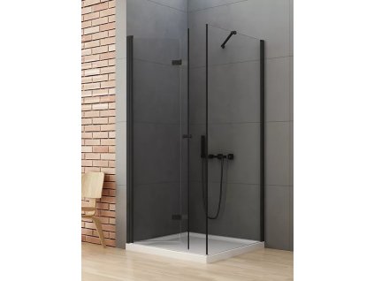 Sprchový kout New Soleo Black 70x100 cm levý, zalamovací
