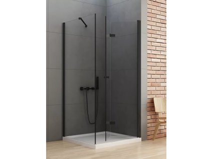 Sprchový kout New Soleo Black 100x120 cm pravý, zalamovací