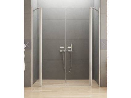 Dveře sprchové New Soleo Chrom 140 cm dvoukřídlé se dvěma pevnými díly