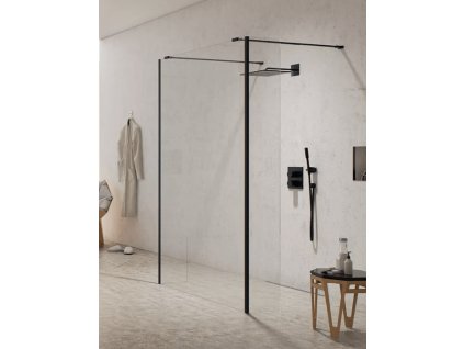 Walk-In New Modus Black 100 cm průběžný pro montáž dvou fixních dílů