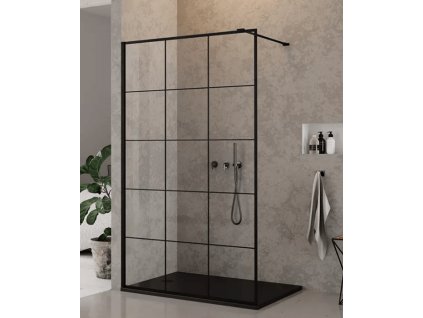 Walk-In New Modus Black 80 cm s černým rámem a s ozdobnými profily