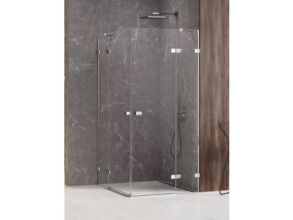 Sprchový kout Avexa Chrom 80x100 cm rohový vstup se dvěma pevnými díly