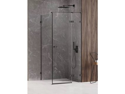 Sprchový kout Avexa Black 80x90 cm pravý s pevným dílem