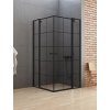Sprchový kout New Soleo Black 90x90 cm rohový vstup se dvěma pevnými díly, ozdobné profily