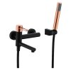 Vanová baterie Milos černá/rose gold s příslušenstvím
