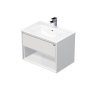 EMMY 70 cm bílá mat/bílá mat s 1 zásuvkou a otevřenou nikou, včetně umyvadla Sistema  (A3416/A3416)