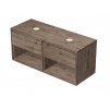 EMMY 120cm Wellington/Wellington s 2 zásuvkami a 2x otevřenou nikou,pro umyvadla na desku (D370/D370
