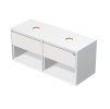 EMMY 120 cm bílá mat/bílá mat s 2 zásuvkami a 2x otevřenou nikou,pro umyvadla na desku (A3416/A3416)