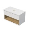 EMMY 60 cm bílá/černá s jednou zásuvkou a otevřenou nikou, pro umyvadla na desku (A0536/A3686)