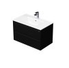 EMMY 70 cm černá/černá se dvěma zásuvkami, včetně umyvadla Sistema (A3686/A3686)