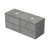 EMMY 120 cm beton/beton se čtyřma zásuvkami, pro umyvadla na desku (F186/F186)