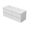 EMMY 120 cm bílá/bílá se čtyřma zásuvkami, pro umyvadla na desku (A0536/A0536)