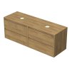 EMMY 140 cm dub/dub se čtyřma zásuvkami, pro umyvadla na desku (H3730 ST 10/H3730 ST 10)