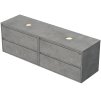 EMMY 160 cm beton/beton se čtyřma zásuvkami, pro umyvadla na desku (F186/F186)