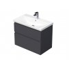 MATY 60 cm šedá se dvěma zásuvkami s umyvadlem ELITE (A4706)