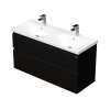 MATY 120 cm černá se čtyřma zásuvkami s dvojumyvadlem ELITE (A3686)