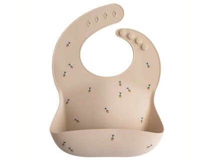 Mushie silikonový bryndák – Bees