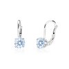 dětské náušnice bílé zlato s kamínky světle modrými kulaté zapínání klapka emmys EM31303