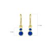 dětské náušnice žluté zlato s kamínky tmavě modrými lucky zapínání brizura emmys EM70356 1
