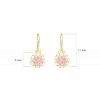 dětské náušnice žluté zlato s kamínky bílými+růžovými kulaté zapínání brizura emmys EM70414 1