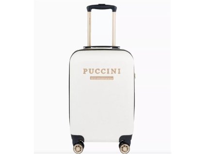 Palubní značkové kufry malé Puccini bíle 32l ABS8017C 0