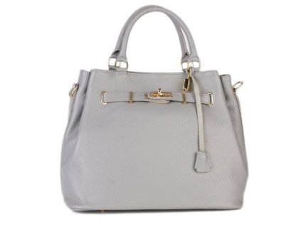 Dámské šedé velké kvalitní kožené kabelky Birkinas