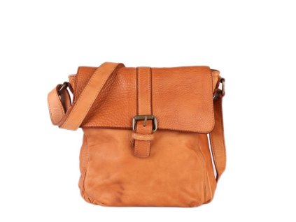 Dámské medové crossbody kožené kabelky Satchel