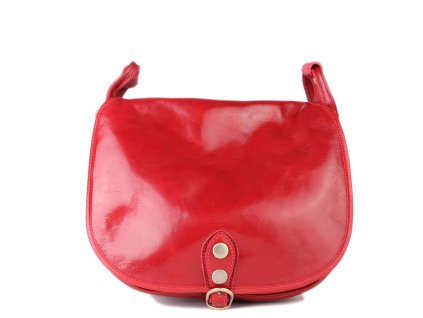 Kožená kabelka crossbody Zeneca červená strědní