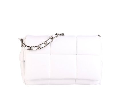 Kvalitní bíle dámské kožené kabelky crossbody Massima