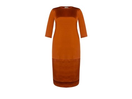 Dámské pohodlné midi šaty oranžové Kitana CFC80107257003 (Velikost XL(48))