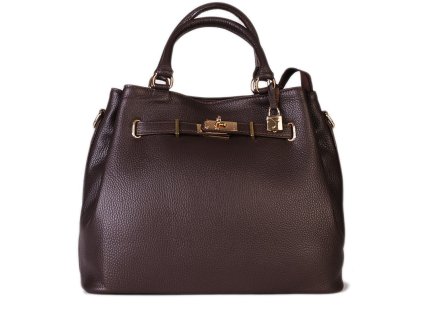 Dámské luxusní kožené kabelky v barvě čokoláda Birkinas